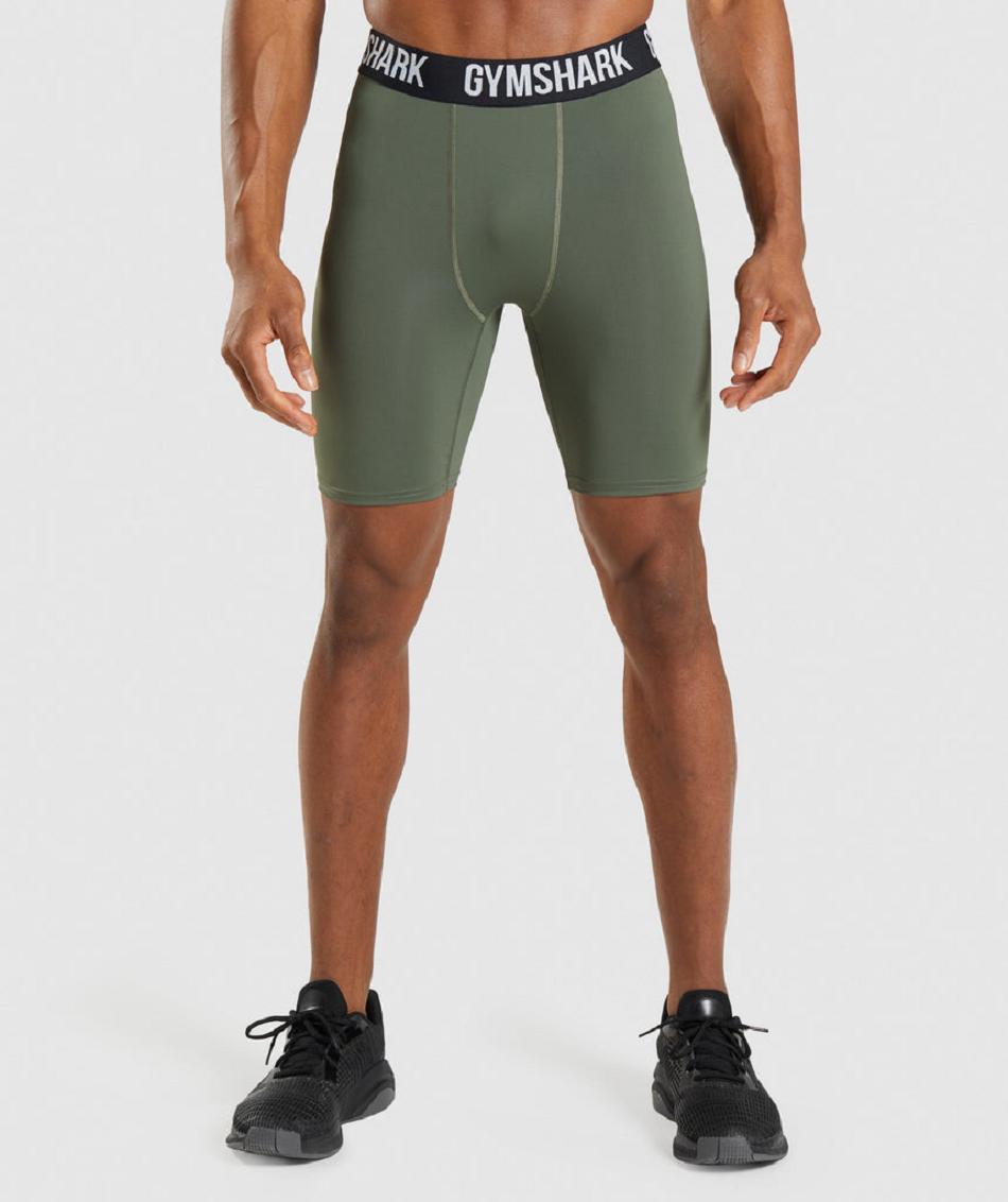 Pantalones Cortos Gymshark Element Baselayer Hombre Verde Oliva | CO 3928GSO